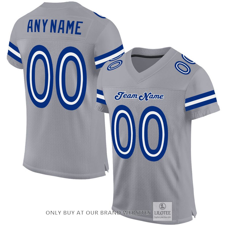 Personalized Light Gray White-Royal Football Jersey - LIMITED EDITION 16