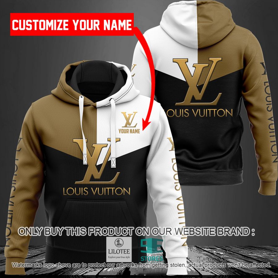 Personalized Louis Vuitton black yellow white 3D Hoodie - LIMITED EDITION 9