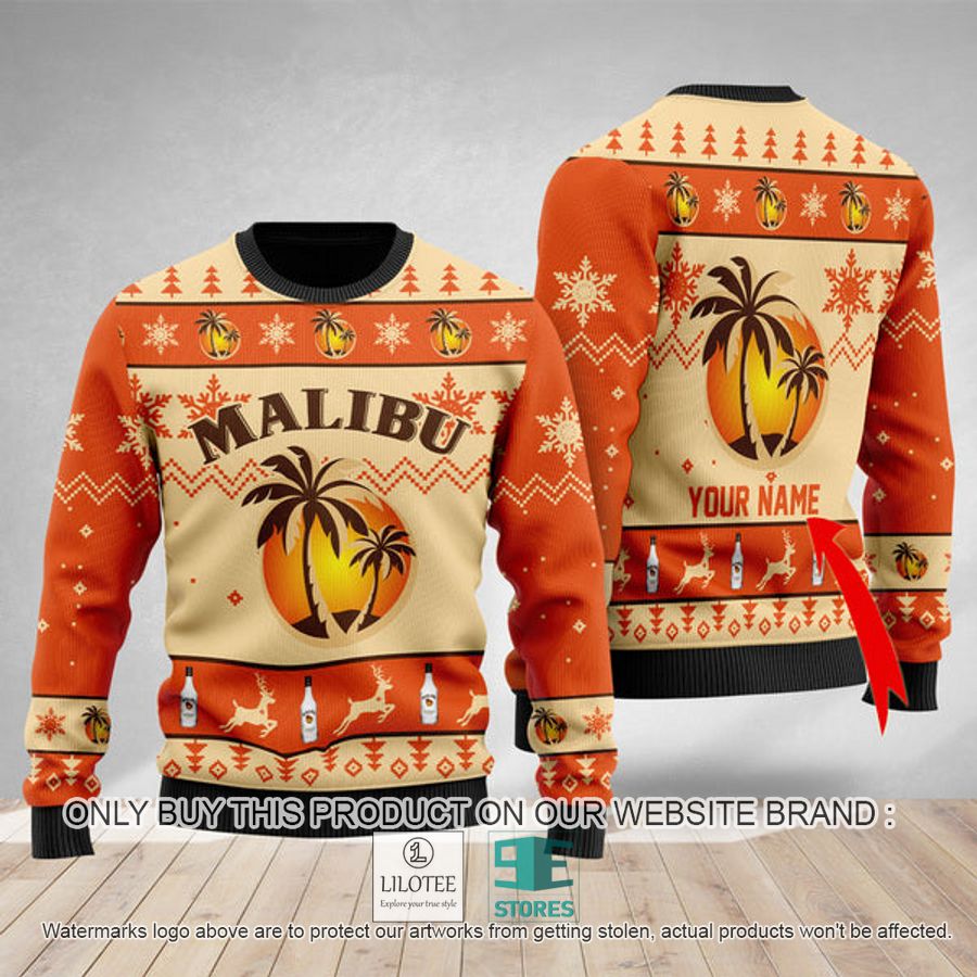Personalized Malibu Rum Ugly Christmas Sweater - LIMITED EDITION 9