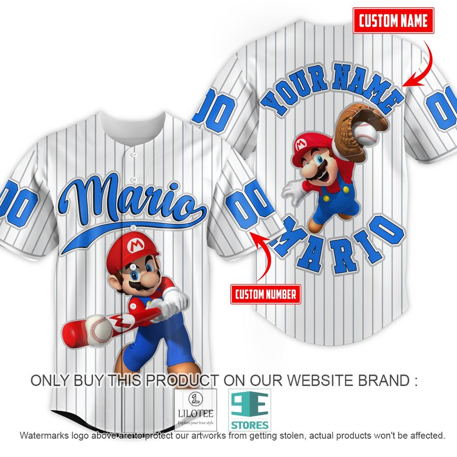 Personalized Mario striped Baseball Jersey - LIMITED EDITION 7