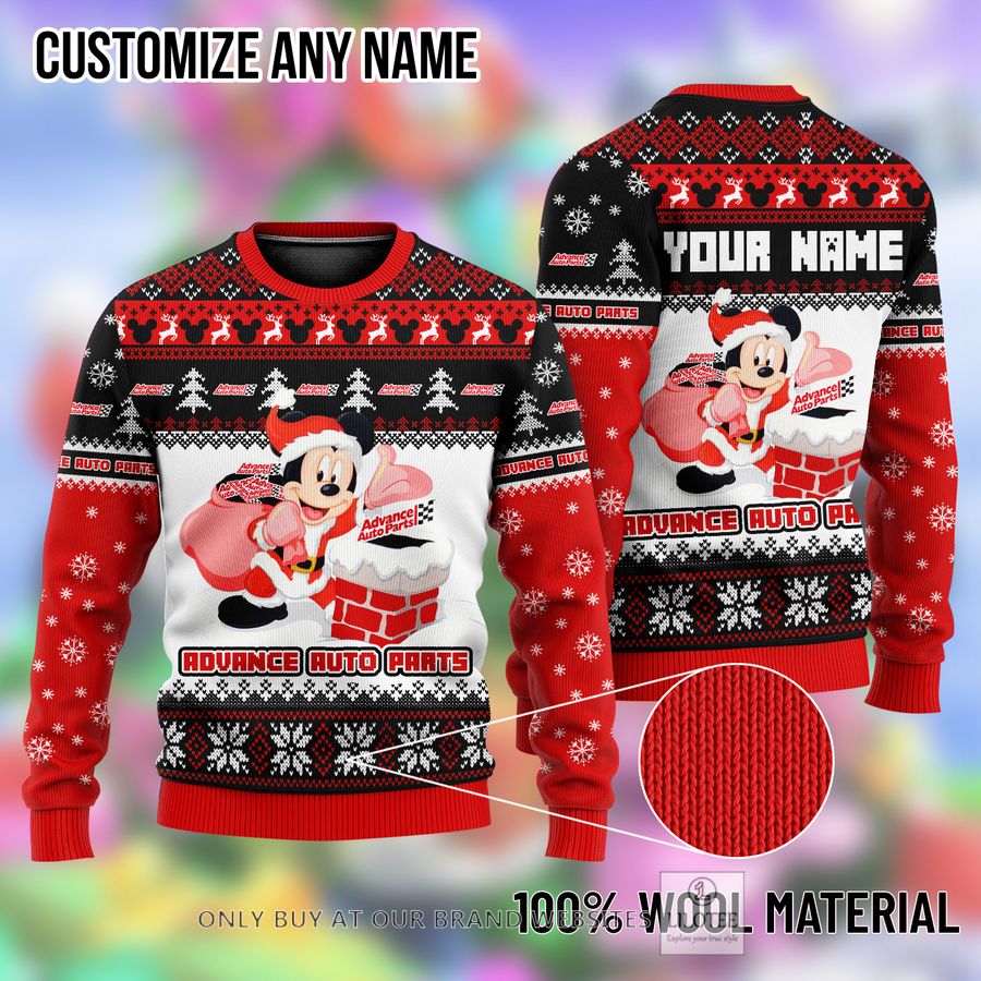 Personalized Mickey Mouse Advance Auto Parts Ugly Christmas Sweater - LIMITED EDITION 9