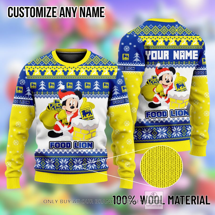 Personalized Mickey Mouse Food Lion Ugly Christmas Sweater - LIMITED EDITION 9