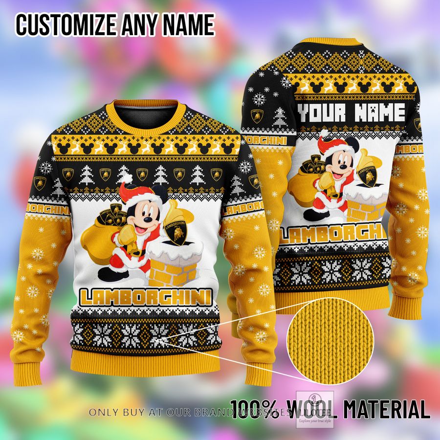 Personalized Mickey Mouse Lamborghini Ugly Christmas Sweater - LIMITED EDITION 9