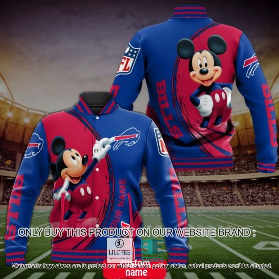 Personalized Mickey Mouse NFL Buffalo Bills Baseball Jacket - LIMITED EDITION 2