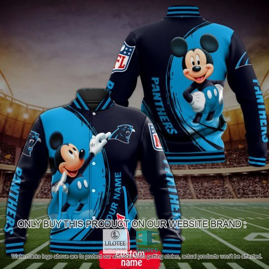 Personalized Mickey Mouse NFL Carolina Panthers Baseball Jacket - LIMITED EDITION 2