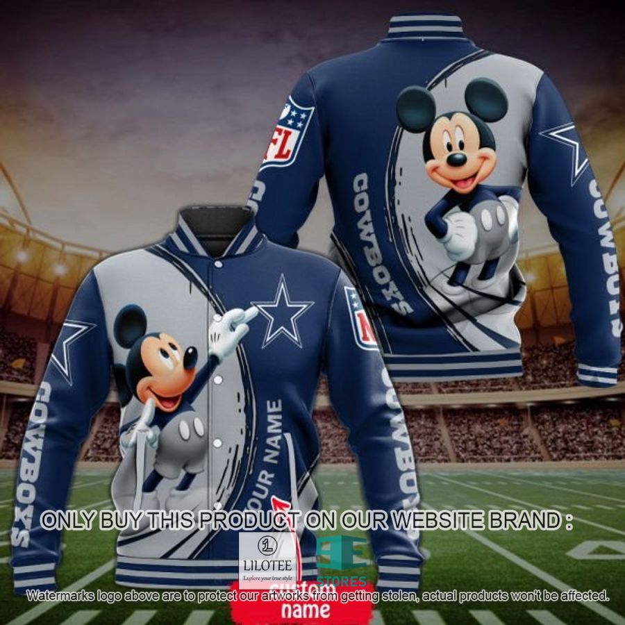 Personalized Mickey Mouse NFL Dallas Cowboys Baseball Jacket - LIMITED EDITION 3