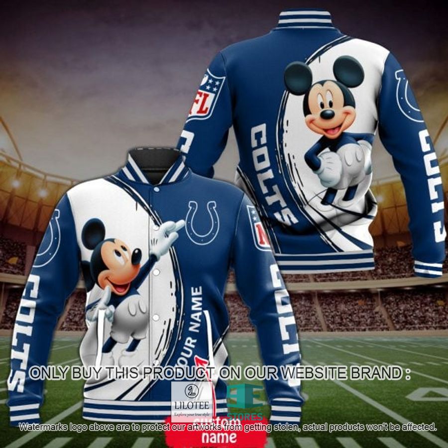Personalized Mickey Mouse NFL Indianapolis Colts Baseball Jacket - LIMITED EDITION 3