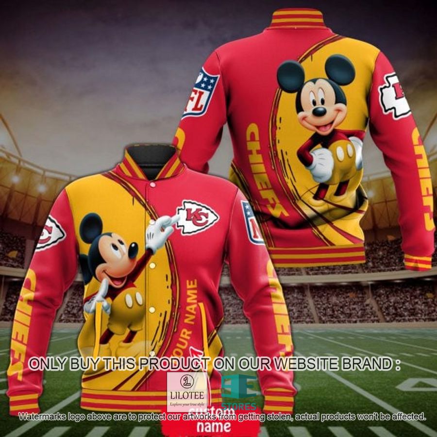 Personalized Mickey Mouse NFL Kansas City Chiefs Baseball Jacket - LIMITED EDITION 3