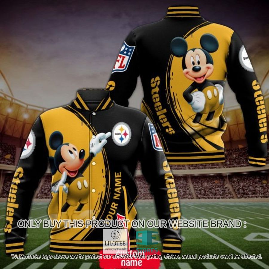 Personalized Mickey Mouse NFL Pittsburgh Steelers Baseball Jacket - LIMITED EDITION 2