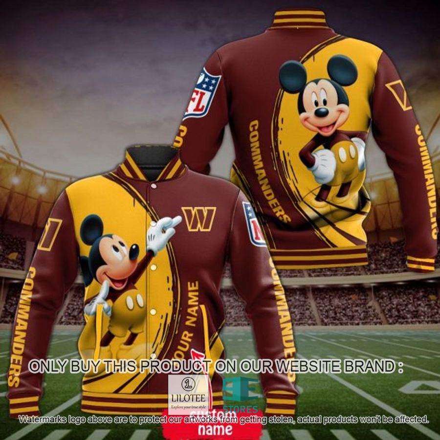 Personalized Mickey Mouse NFL Washington Commanders Baseball Jacket - LIMITED EDITION 2