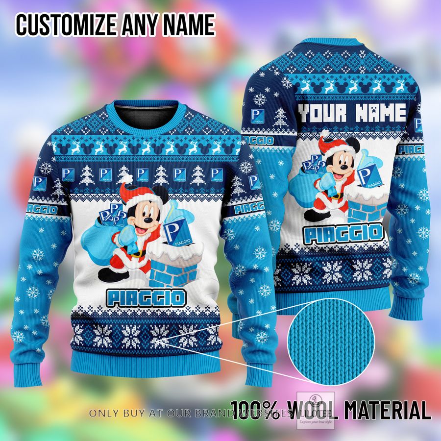 Personalized Mickey Mouse Piaggio Ugly Christmas Sweater - LIMITED EDITION 9