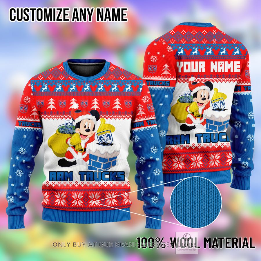 Personalized Mickey Mouse RAM Trucks Ugly Christmas Sweater - LIMITED EDITION 8