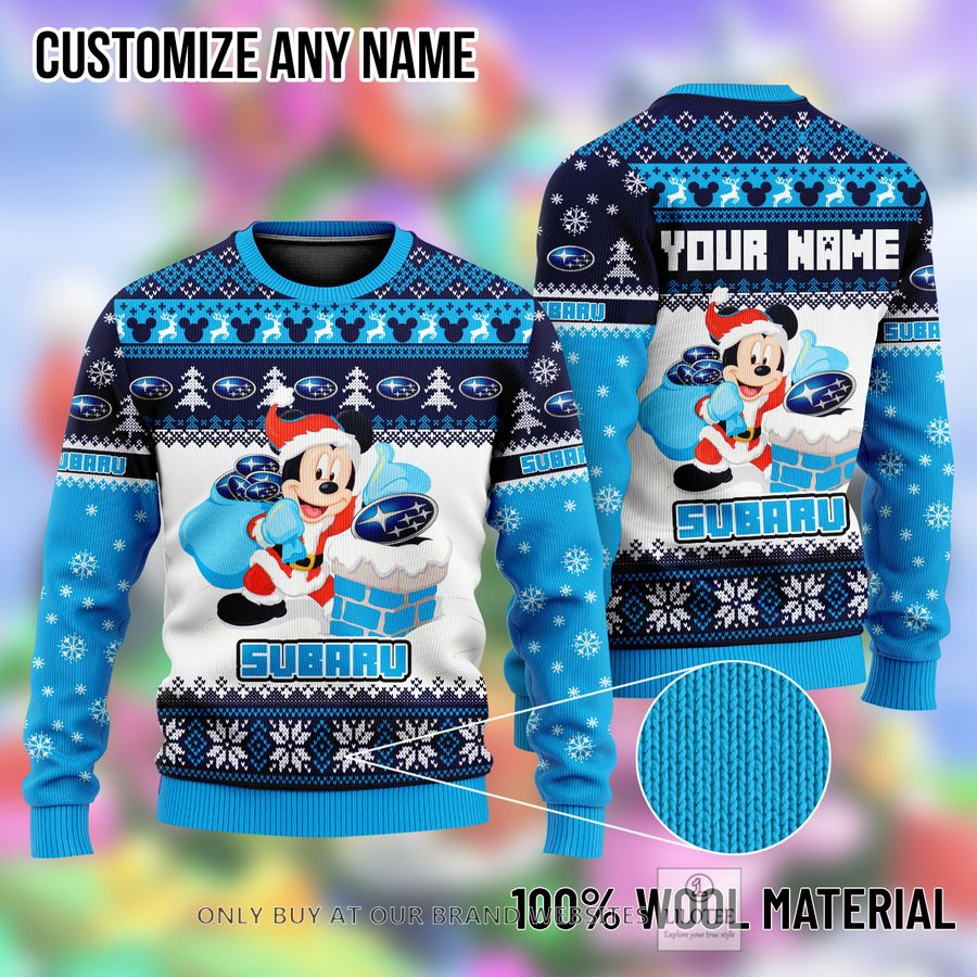 Personalized Mickey Mouse Subaru Ugly Christmas Sweater - LIMITED EDITION 8