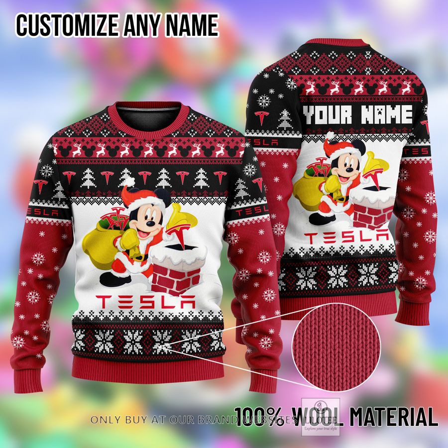 Personalized Mickey Mouse Tesla Ugly Christmas Sweater - LIMITED EDITION 8