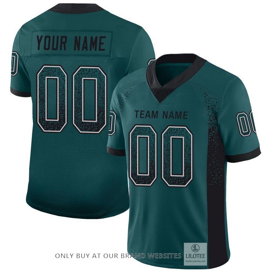 Personalized Midnight Green Black White Mesh Drift Football Jersey - LIMITED EDITION 6