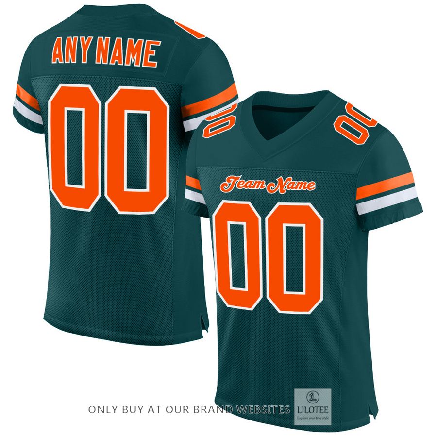 Personalized Midnight Green Orange-White Football Jersey - LIMITED EDITION 17