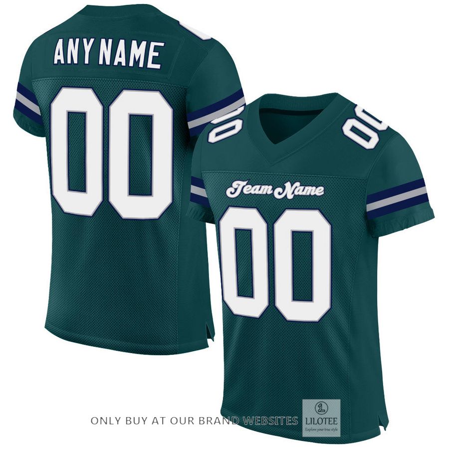 Personalized Midnight Green White-Navy Football Jersey - LIMITED EDITION 17