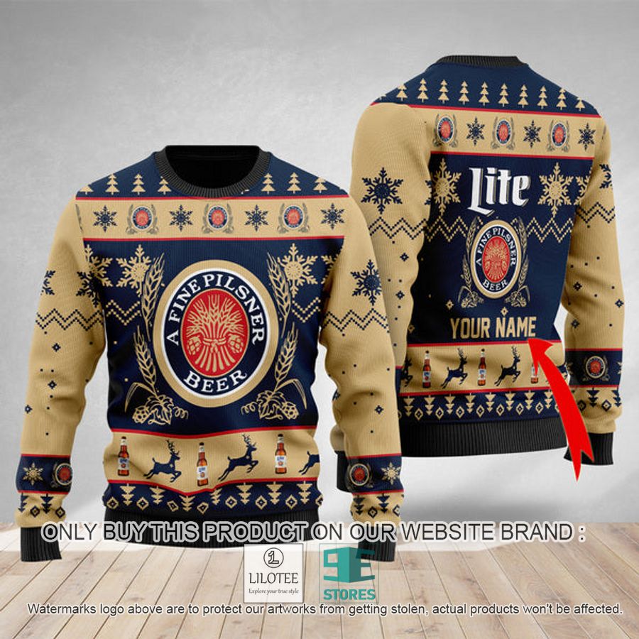Personalized Miller Lite Ugly Christmas Sweater - LIMITED EDITION 9