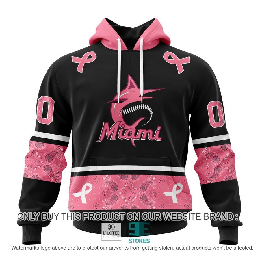 Personalized MLB Miami Marlins In October We Wear Pink Breast Cancer 3D Shirt, hoodie 19