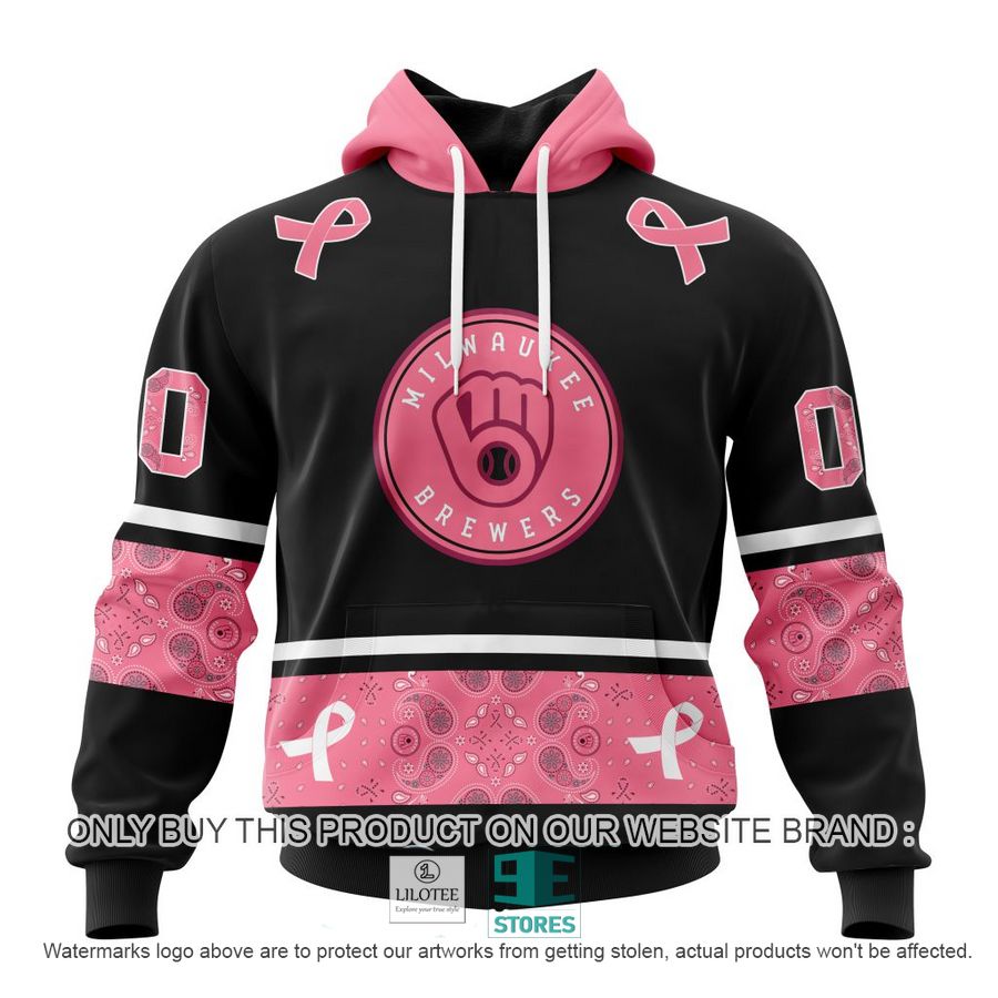 Personalized MLB Milwaukee Brewers Mix Grateful Dead In October We Wear Pink Breast Cancer 3D Shirt, hoodie 19