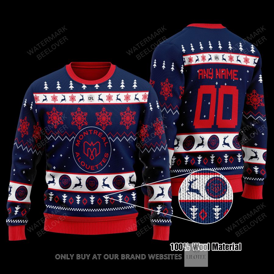 Personalized Montreal Alouettes Wool Sweater 9