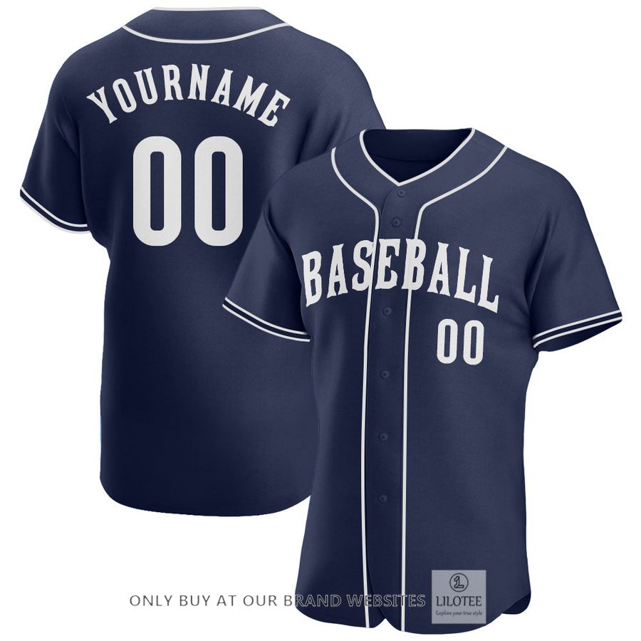 Personalized Navy Blue White Baseball Jersey - LIMITED EDITION 5