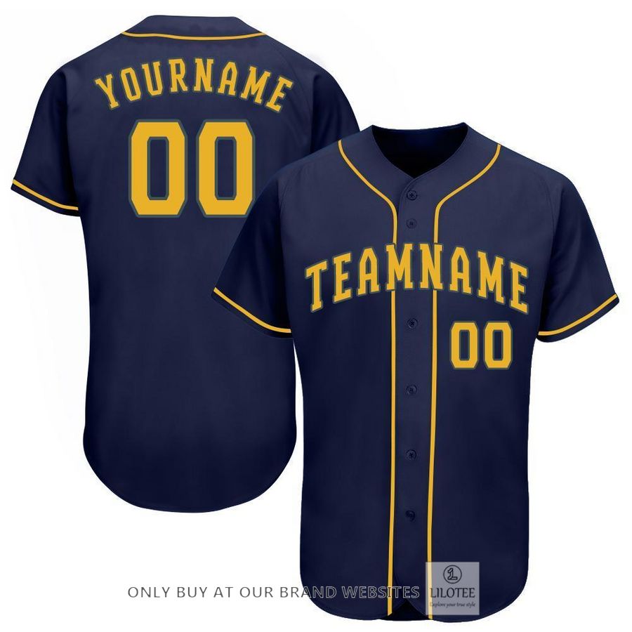 Personalized Navy Gold Baseball Jersey - LIMITED EDITION 6