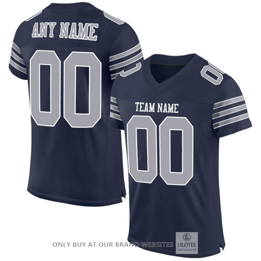 Personalized Navy Gray White Football Jersey - LIMITED EDITION 7