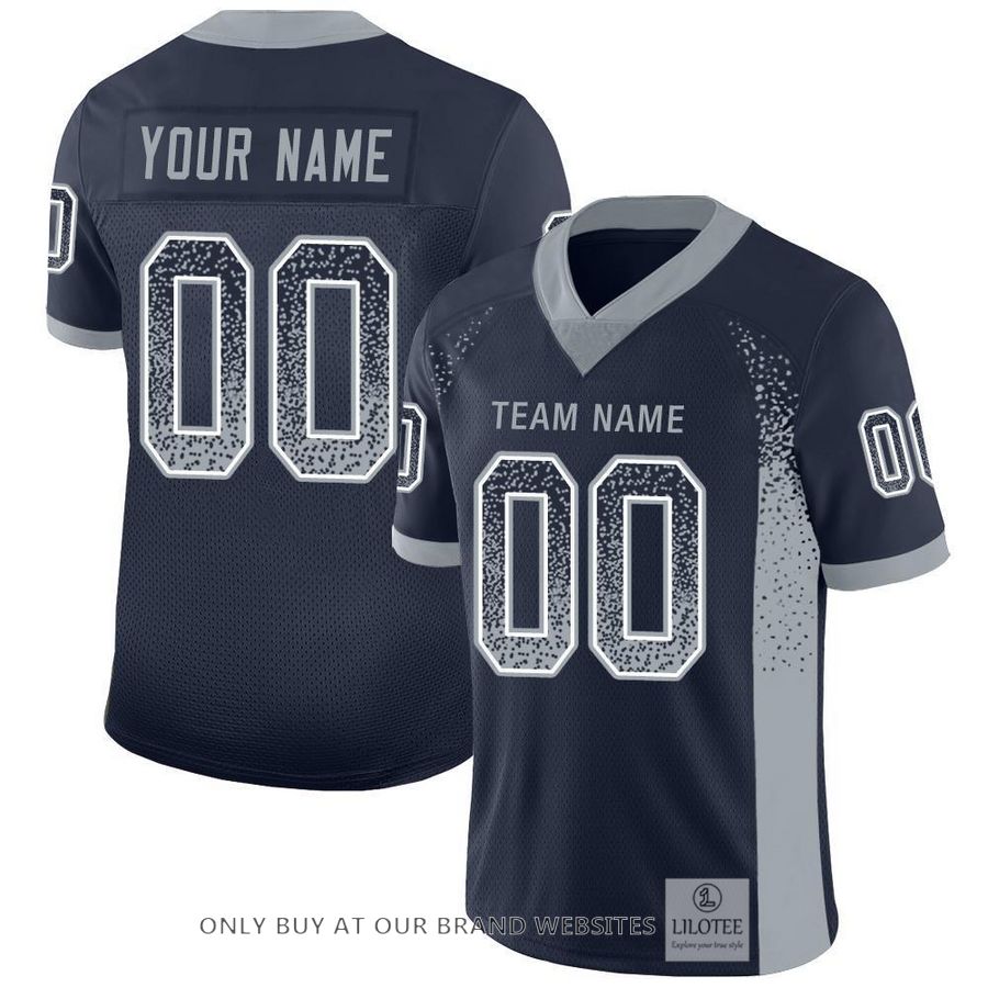 Personalized Navy Light Gray White Mesh Drift Football Jersey - LIMITED EDITION 5