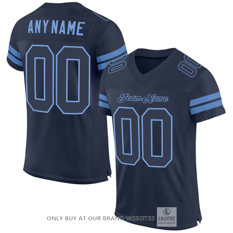 Personalized Navy Navy-Light Blue Football Jersey - LIMITED EDITION 17
