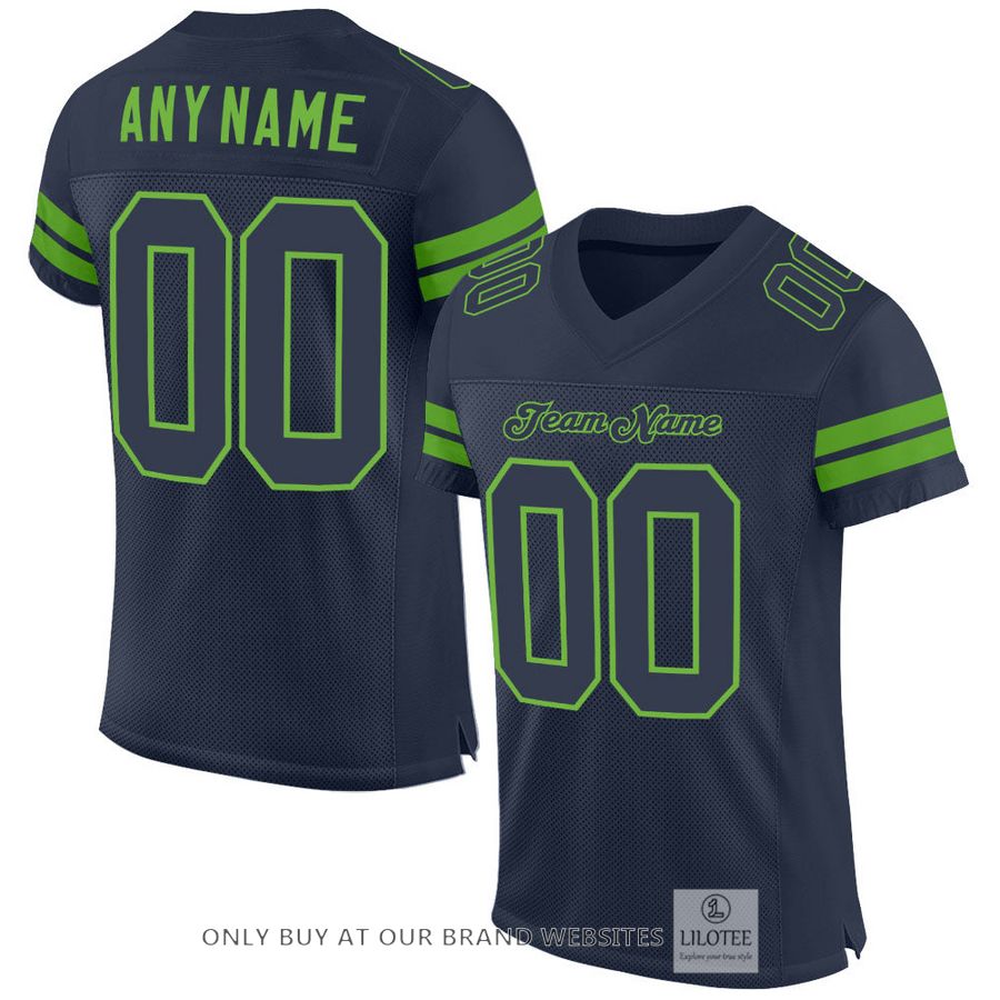 Personalized Navy Navy-Neon Green Football Jersey - LIMITED EDITION 16