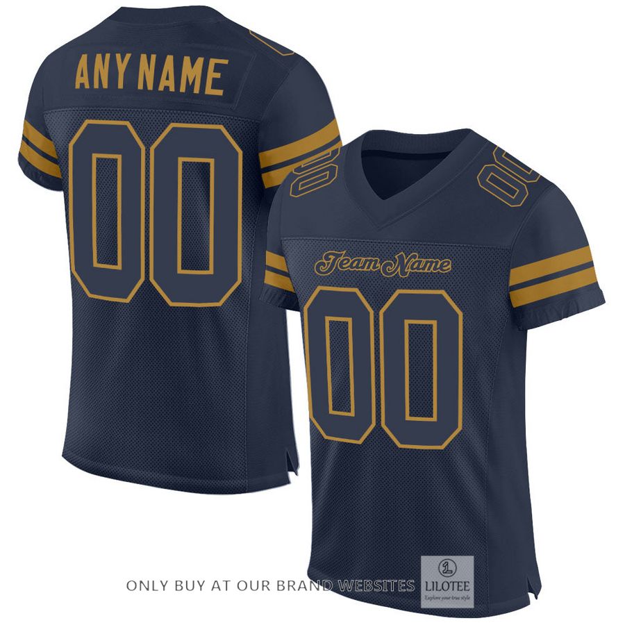 Personalized Navy Navy-Old Gold Football Jersey - LIMITED EDITION 16