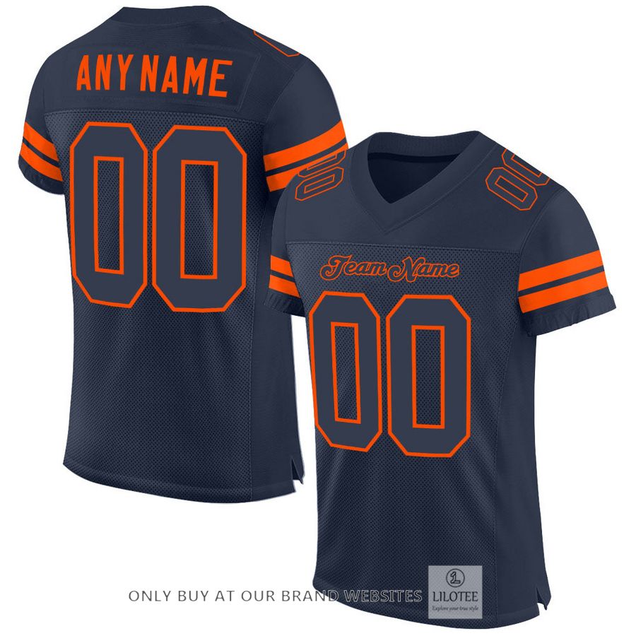 Personalized Navy Navy-Orange Football Jersey - LIMITED EDITION 17