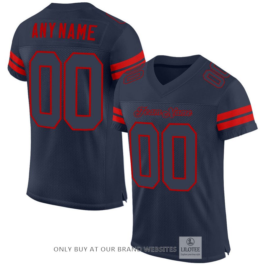 Personalized Navy Navy-Red Football Jersey - LIMITED EDITION 17