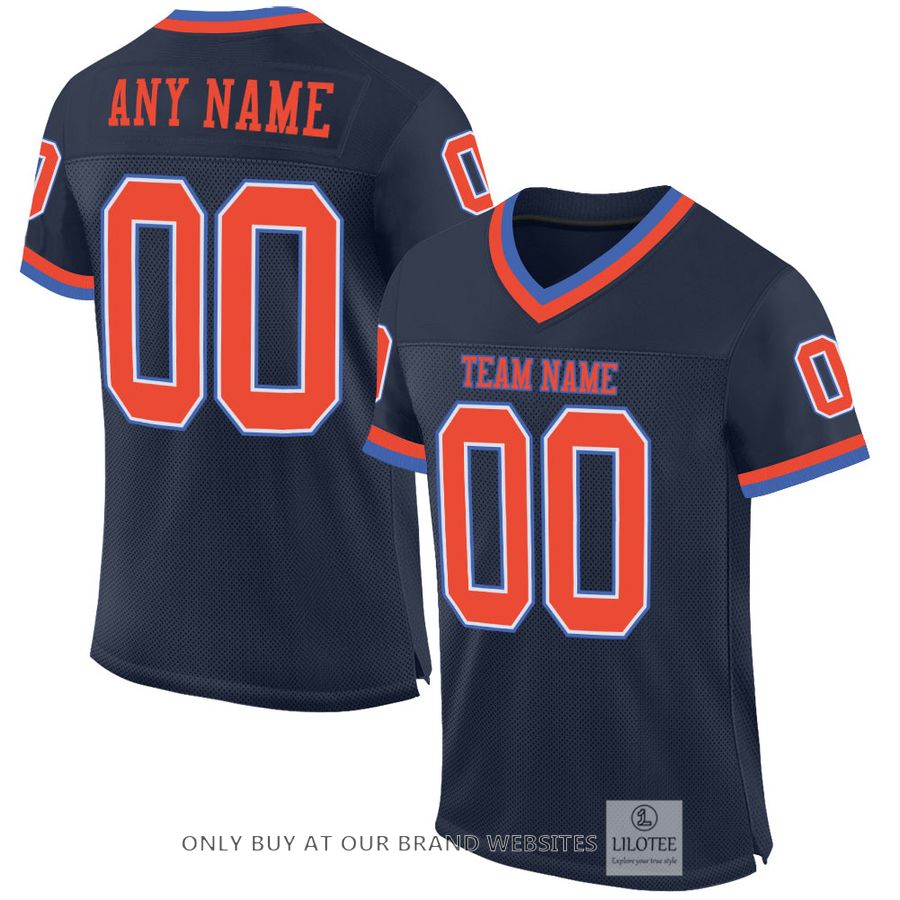 Personalized Navy Orange-Blue Football Jersey - LIMITED EDITION 16