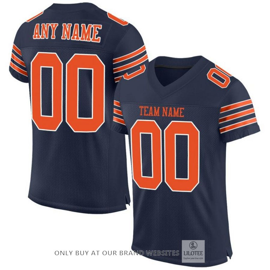 Personalized Navy Orange White Football Jersey - LIMITED EDITION 7