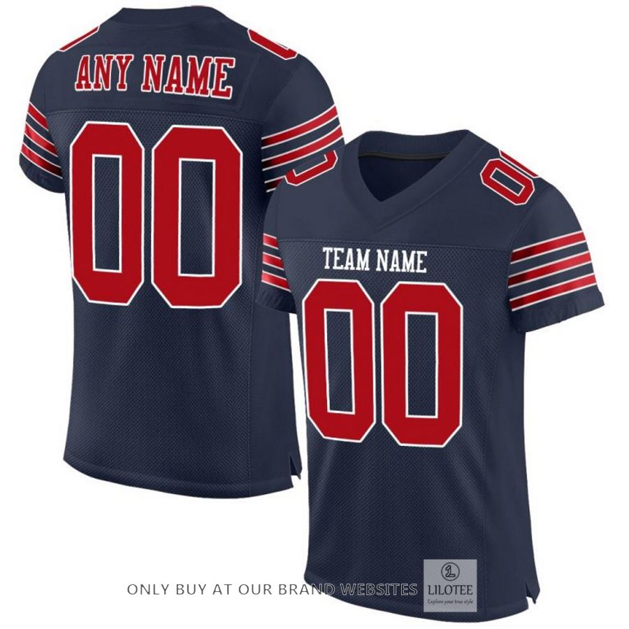 Personalized Navy Red White Football Jersey - LIMITED EDITION 6