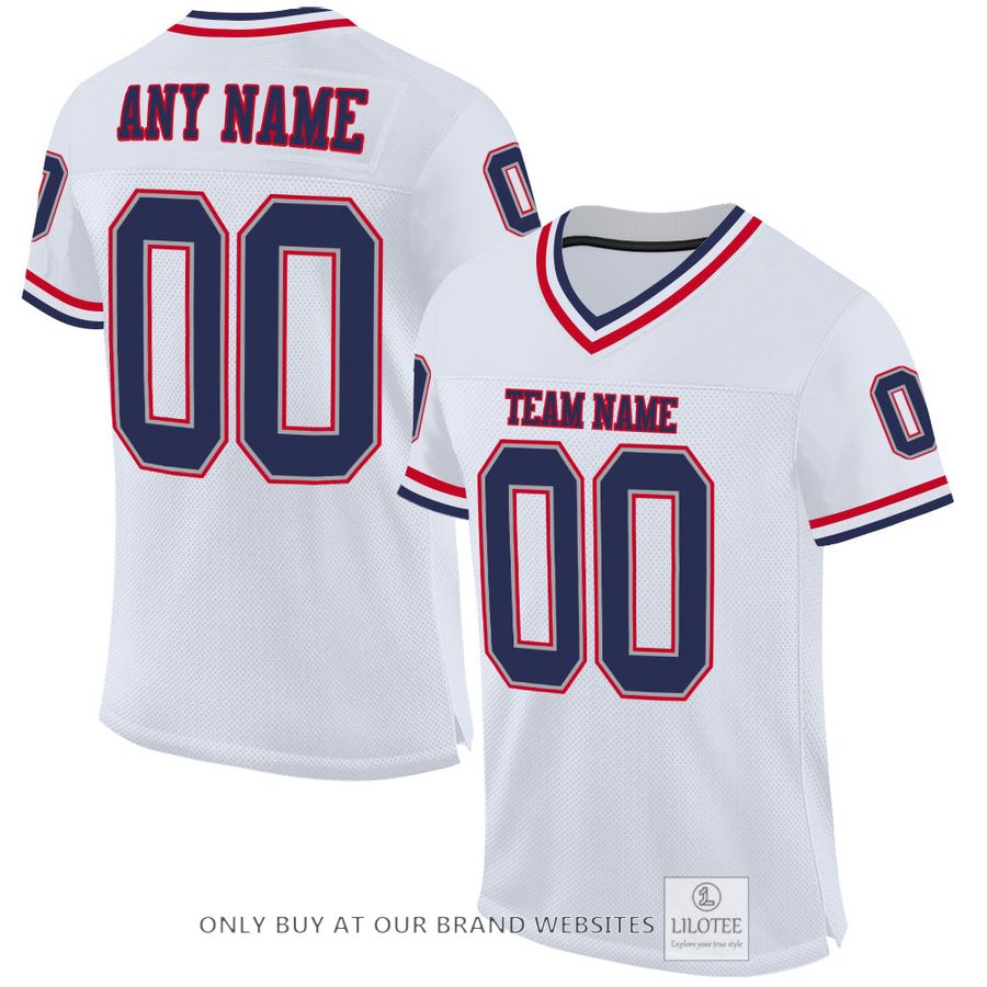 Personalized Navy-Red White Football Jersey - LIMITED EDITION 16