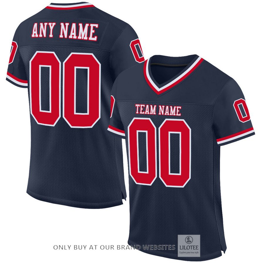 Personalized Navy Red-White Football Jersey - LIMITED EDITION 17