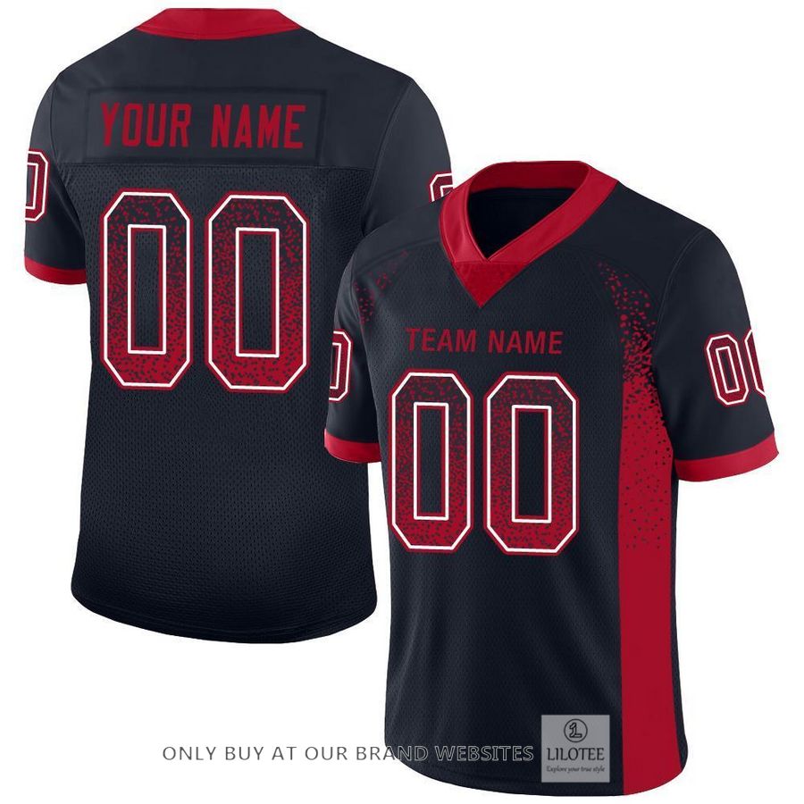 Personalized Navy Red White Mesh Drift Football Jersey - LIMITED EDITION 4