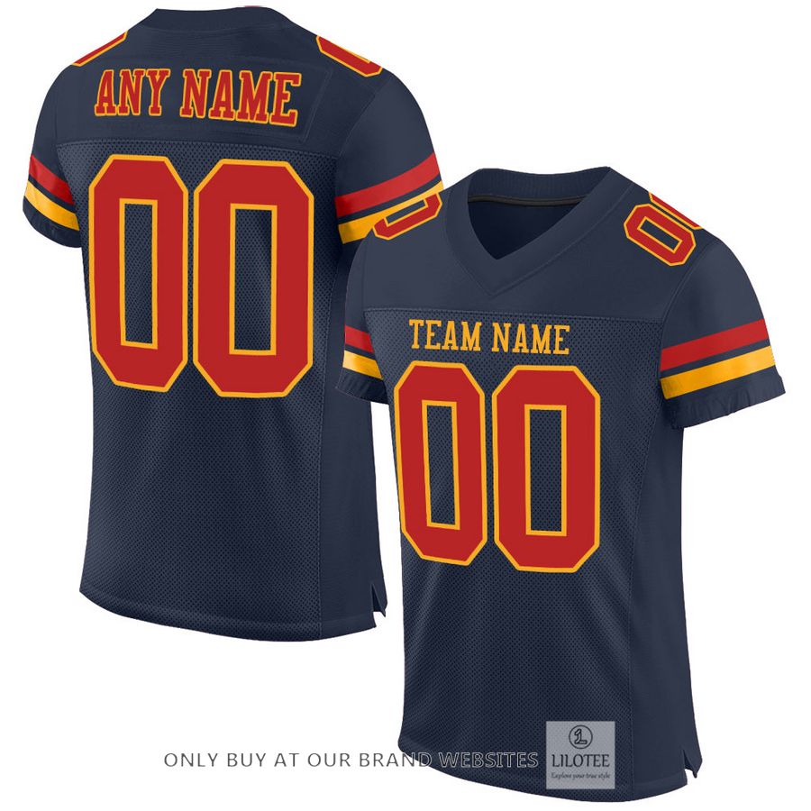 Personalized Navy Scarlet-Gold Football Jersey - LIMITED EDITION 16