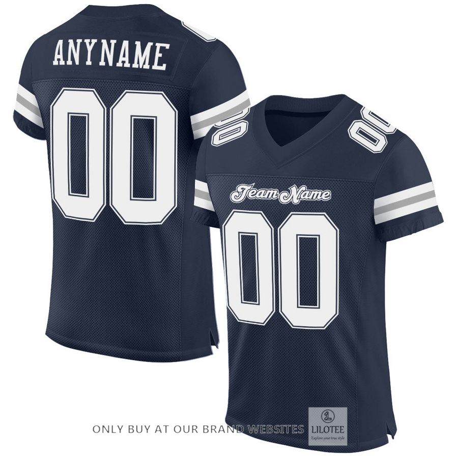 Personalized Navy White-Gray Football Jersey - LIMITED EDITION 17