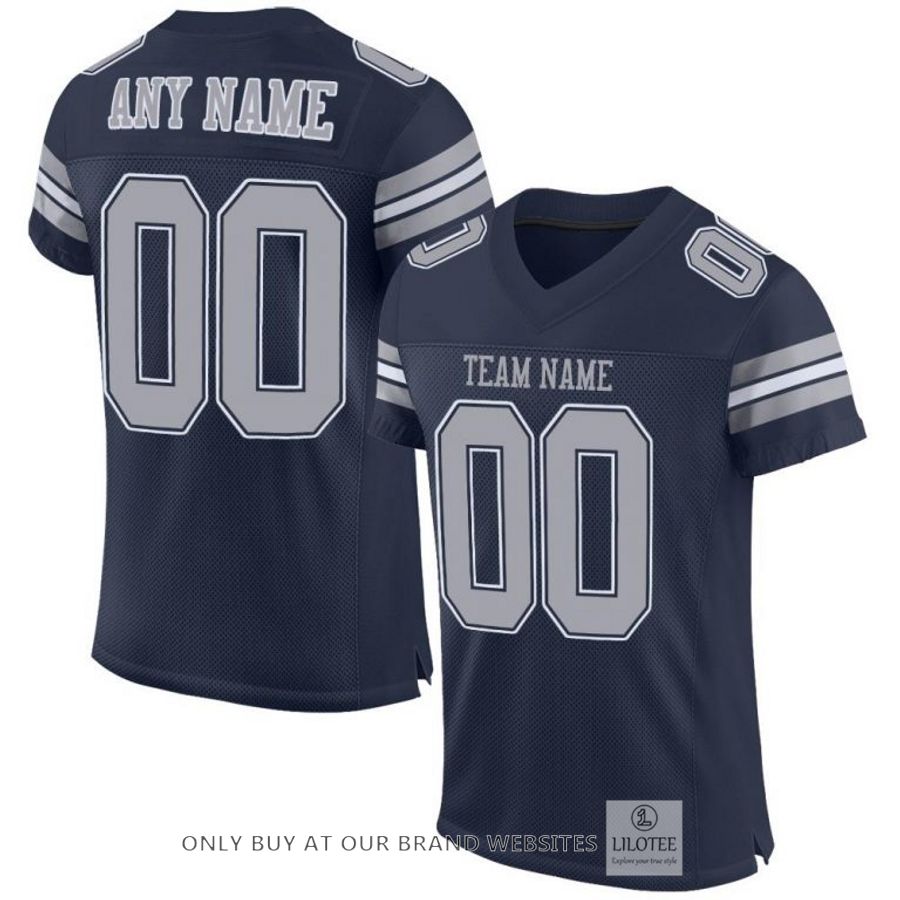 Personalized Navy White Gray Football Jersey - LIMITED EDITION 6