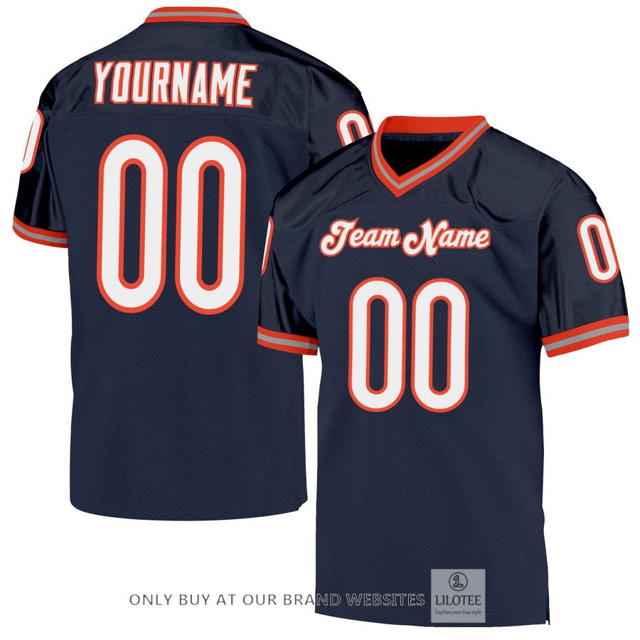 Personalized Navy White-Orange Football Jersey - LIMITED EDITION 33