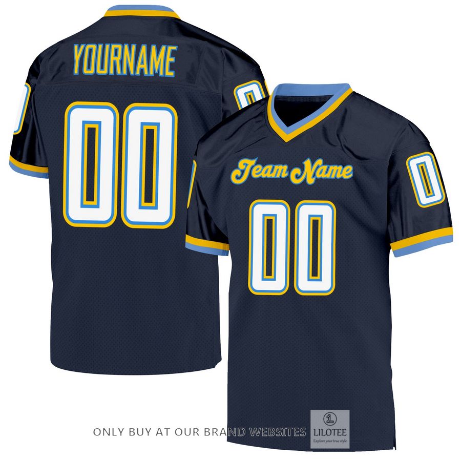 Personalized Navy White-Powder Blue Football Jersey - LIMITED EDITION 17