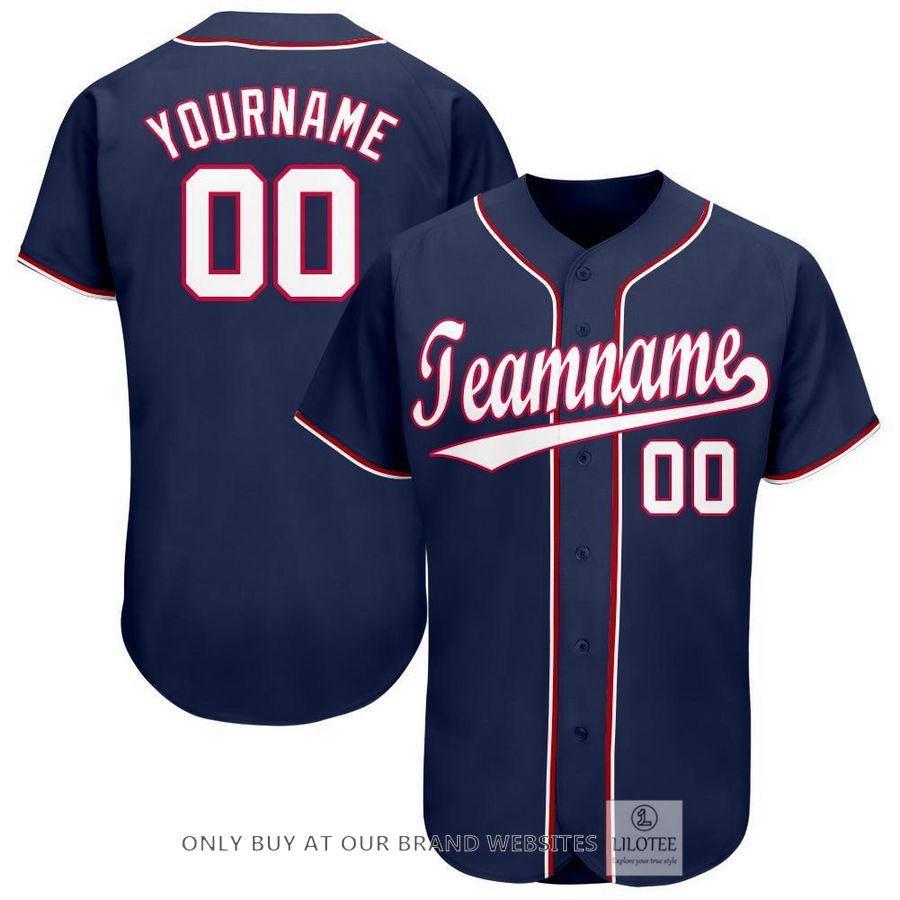 Personalized Navy White Red Baseball Jersey - LIMITED EDITION 9