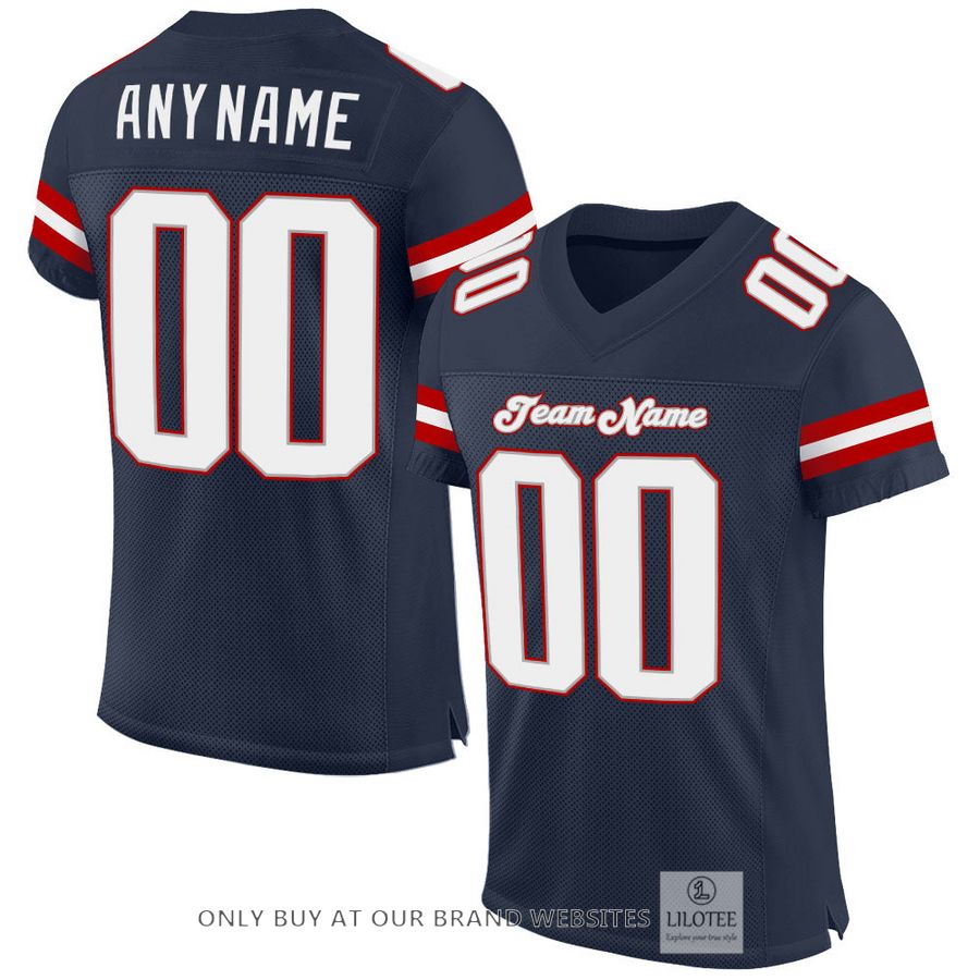 Personalized Navy White-Red Football Jersey - LIMITED EDITION 17