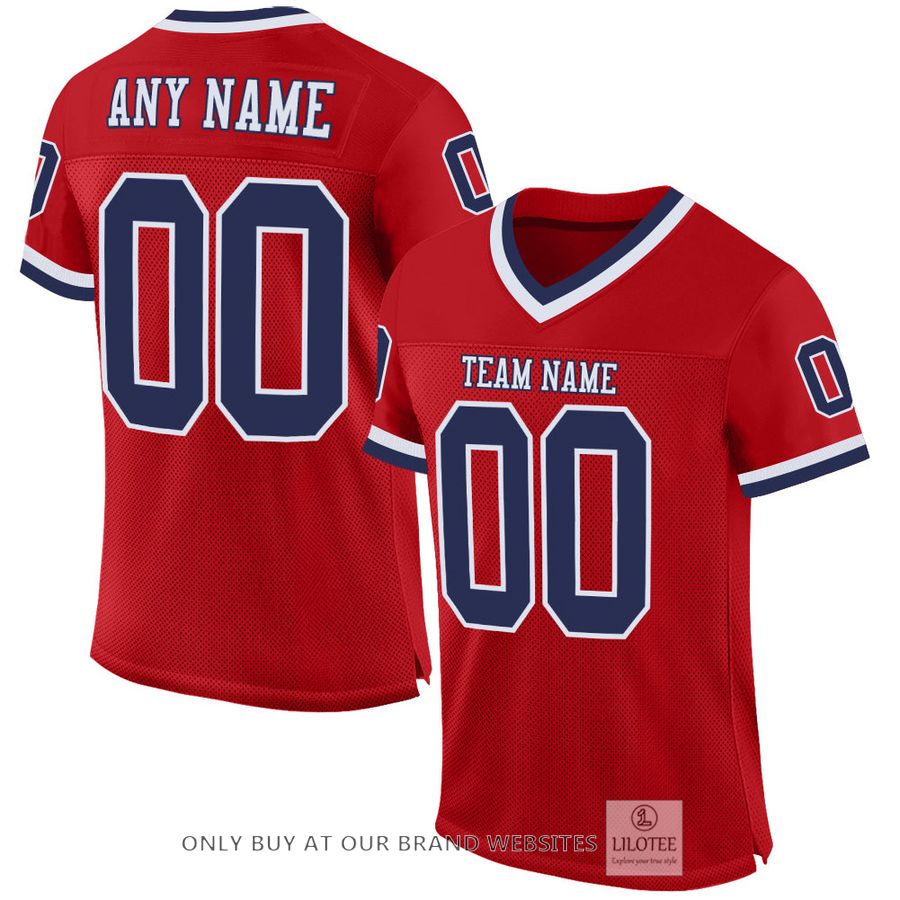 Personalized Navy-White Red Football Jersey - LIMITED EDITION 17