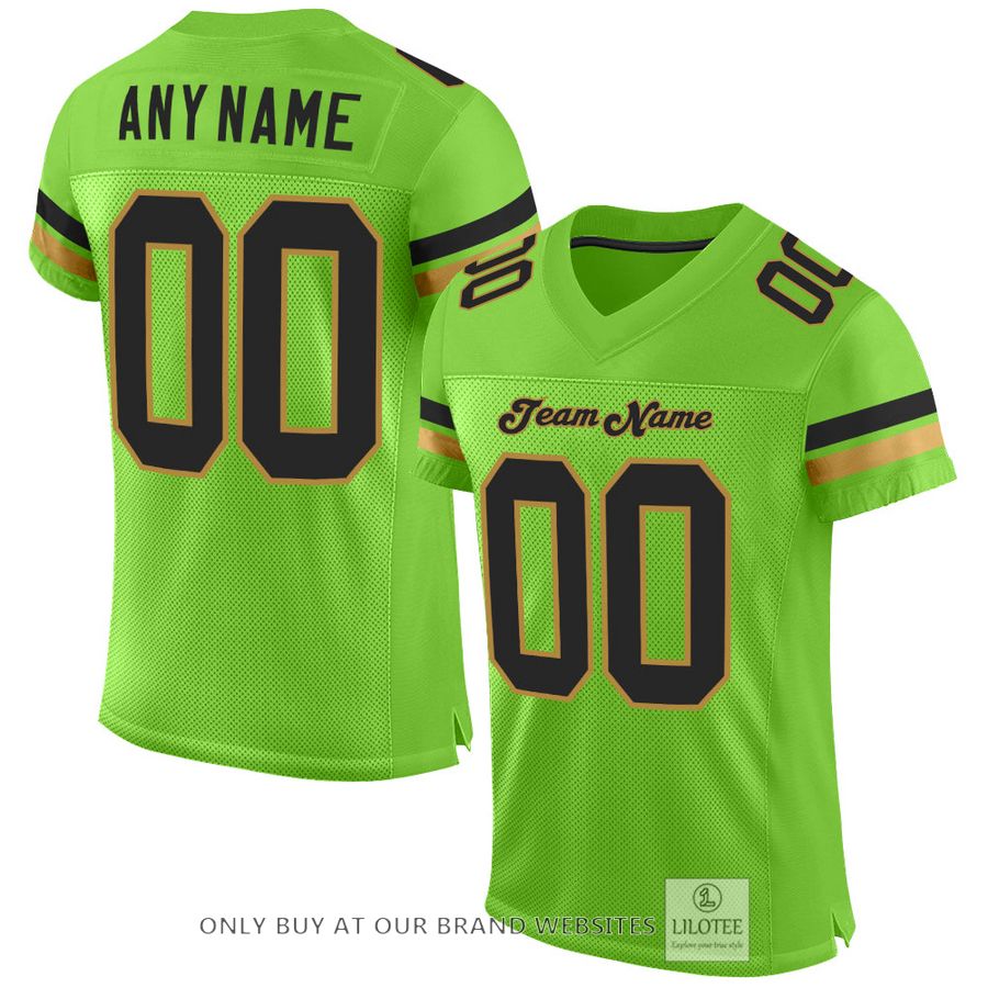 Personalized Neon Green Black-Old Gold Football Jersey - LIMITED EDITION 17