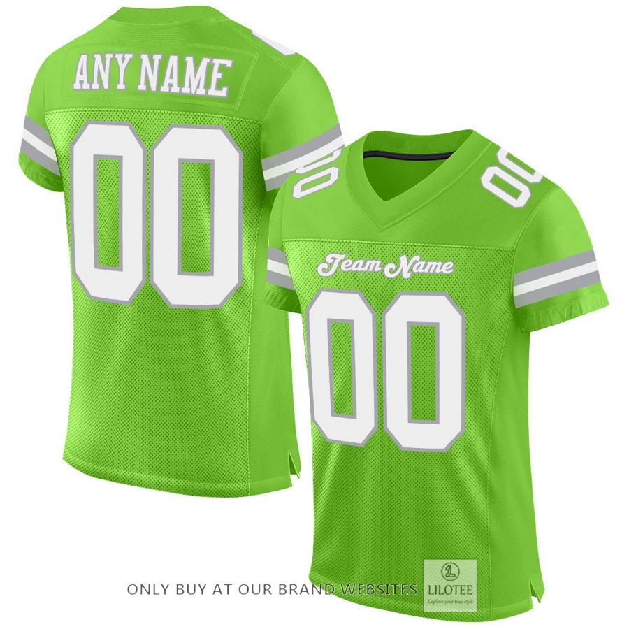 Personalized Neon Green White-Gray Football Jersey - LIMITED EDITION 16